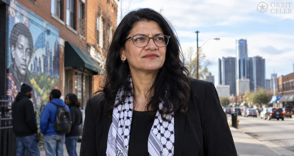 Rashida Tlaib in a Detroit neighborhood